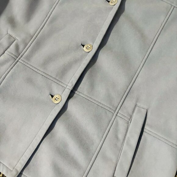 ALFRED DUNNER Blue Fleece Lined Button Down Jacket. Size 12P - Picture 3 of 6
